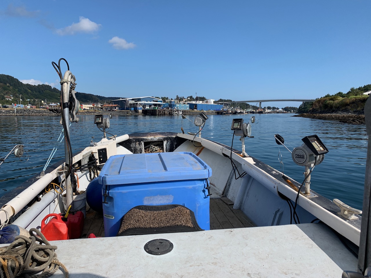 Deck of a small fishing vessel