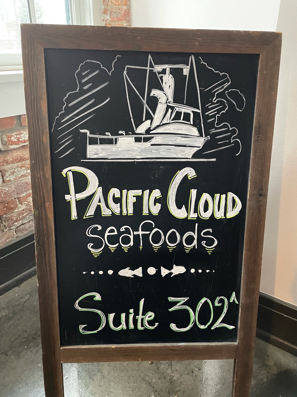 PCS A-frame chalkboard at the market