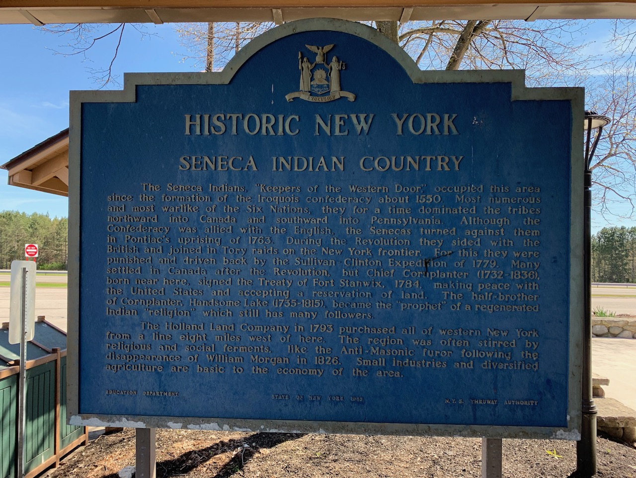 Historic New York marker for Seneca Indian Country
