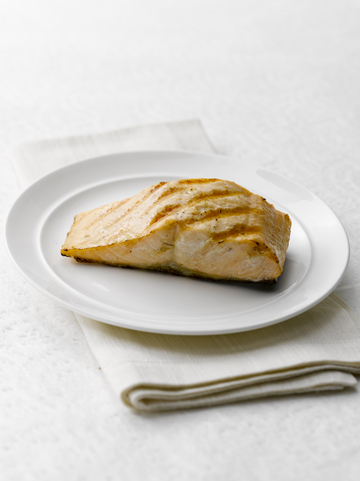 Grilled keta salmon with herb butter
