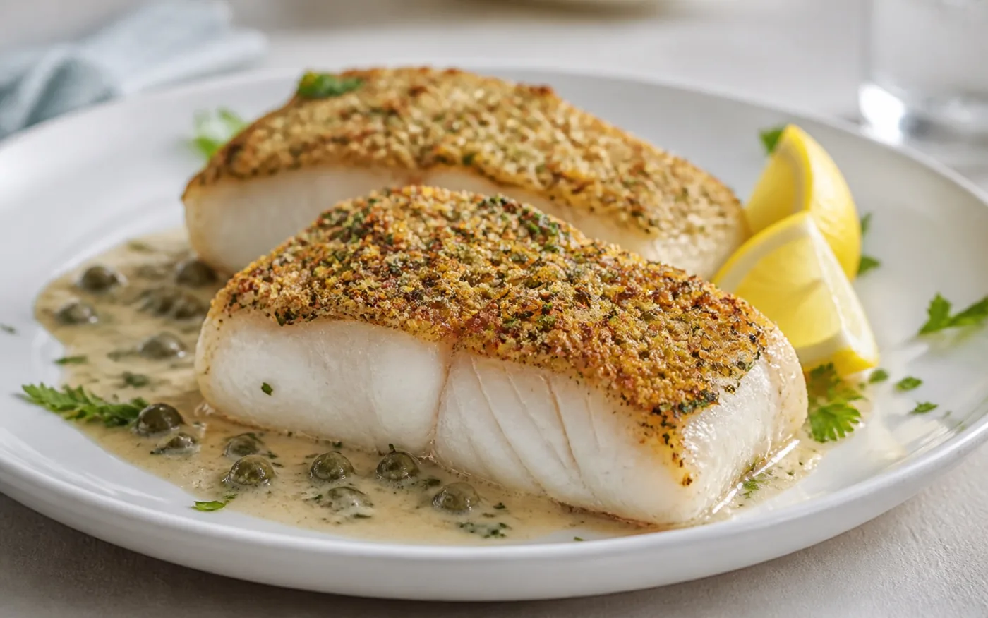 Herb-Crusted Pacific Halibut