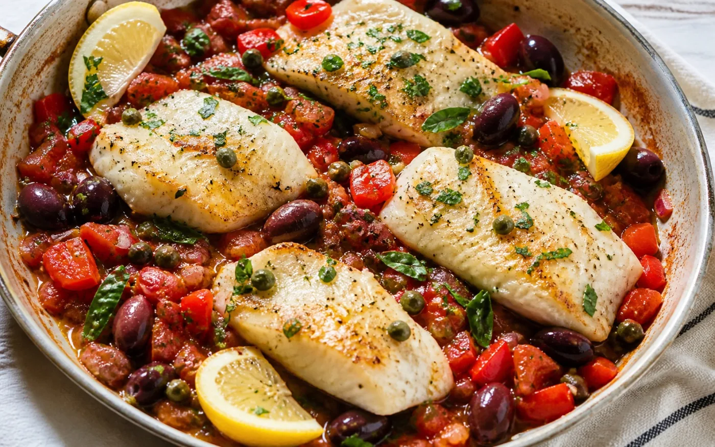 Pan-Seared Rockfish Mediterranean Style