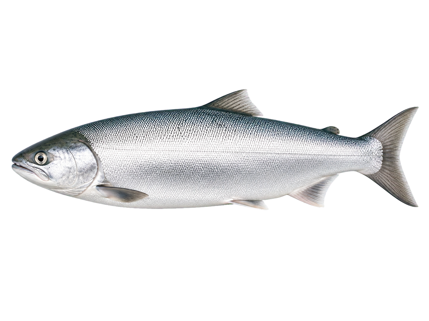 Whole keta salmon side profile