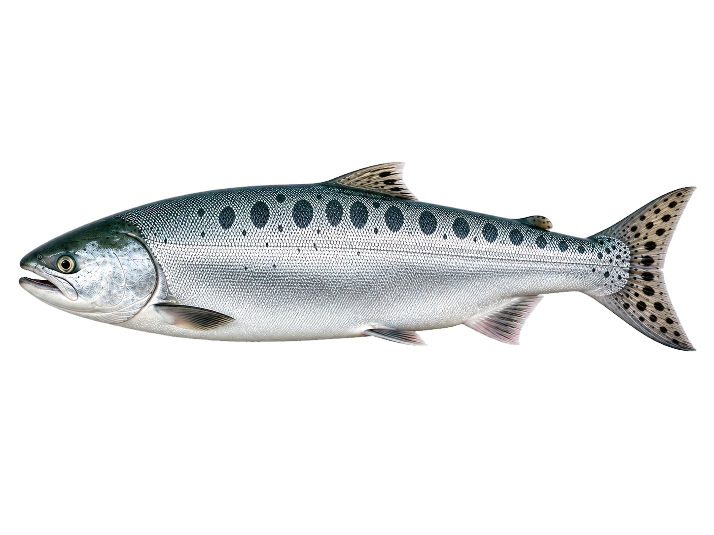 Whole pink salmon side profile