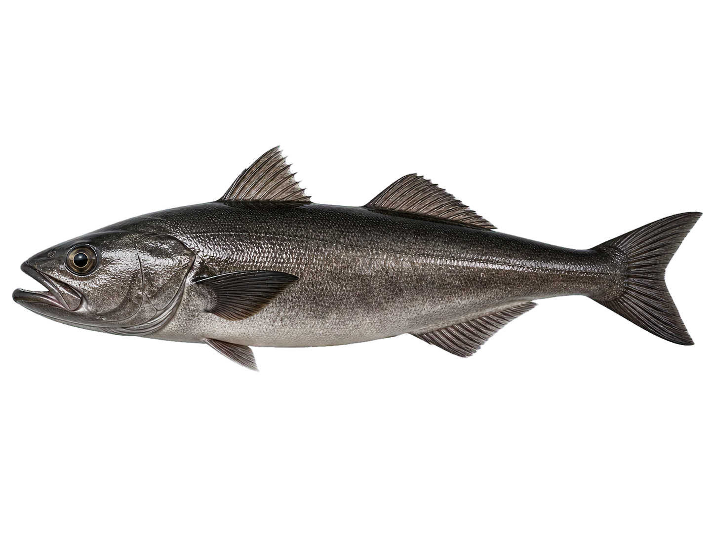 Whole sablefish side profile