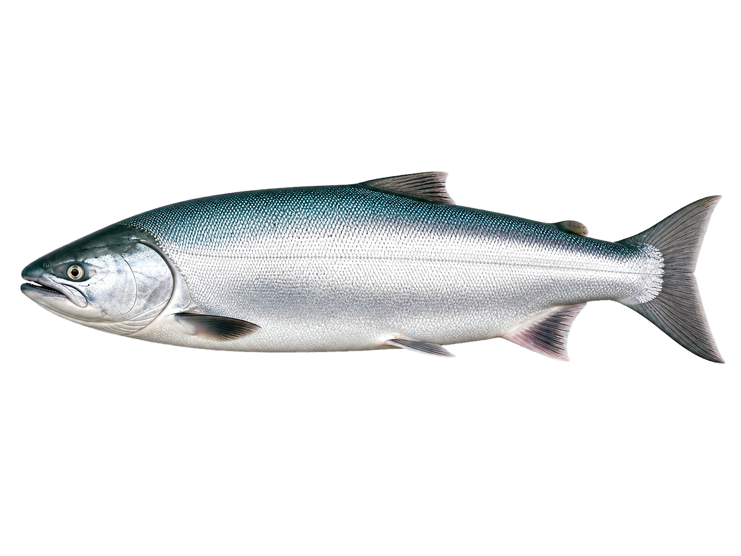 Whole sockeye salmon side profile